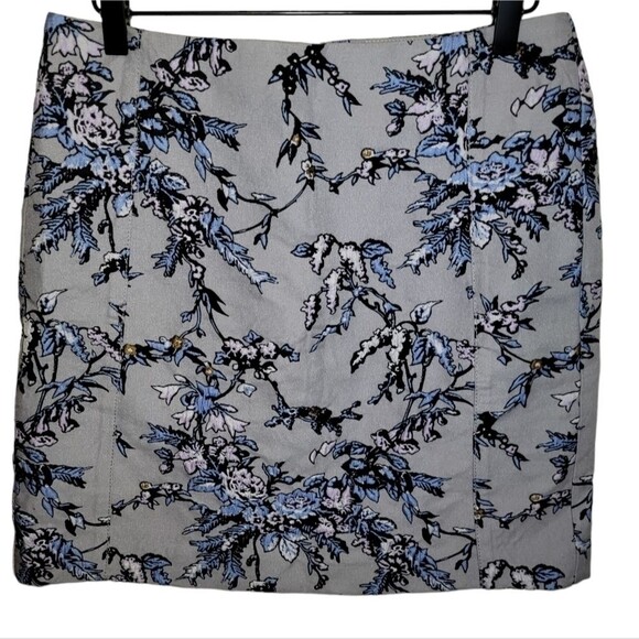 Loft Ann Taylor jaquard floral mini skirt size 4 - Picture 2 of 7